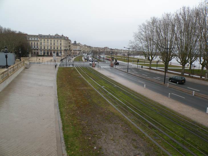  voies du tramway engazonnées